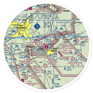 Huber Airpark Civic Club Llc Airport (E70) VFR Sectional Sticker (30 mile)