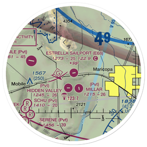 Estrella Sailport Gliderport (E68) VFR Sectional Sticker (20 mile)