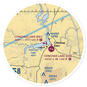 Conchas Lake Seaplane Base (E61) VFR Sectional Sticker (20 mile)