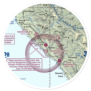 Ocean Ridge Airport (E55) VFR Sectional Sticker (30 mile)