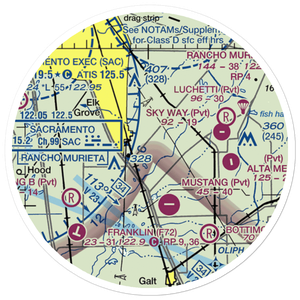 Elk Grove Airport (E27) VFR Sectional Sticker (20 mile)
