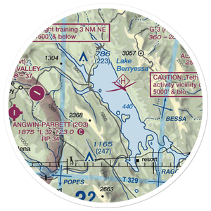 Lake Berryessa Seaplane Base (E20) VFR Sectional Sticker (20 mile)