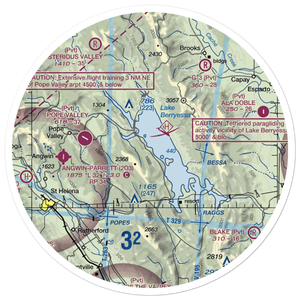 Lake Berryessa Seaplane Base (E20) VFR Sectional Sticker (30 mile)
