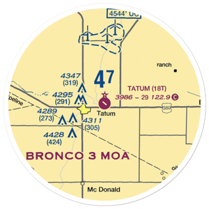 Tatum Airport (18T) VFR Sectional Sticker (20 mile)