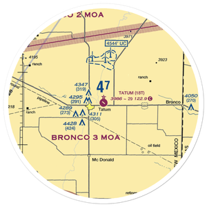 Tatum Airport (18T) VFR Sectional Sticker (30 mile)