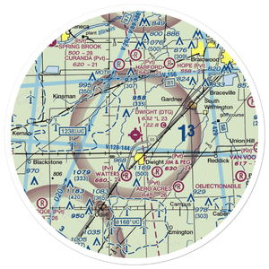 Dwight Airport (DTG) VFR Sectional Sticker (30 mile)