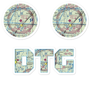 Dwight Airport (DTG) VFR Sectional Sticker Pack