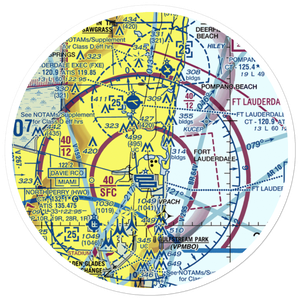 Downtown Fort Lauderdale Heliport (DT1) VFR Sectional Sticker (30 mile)