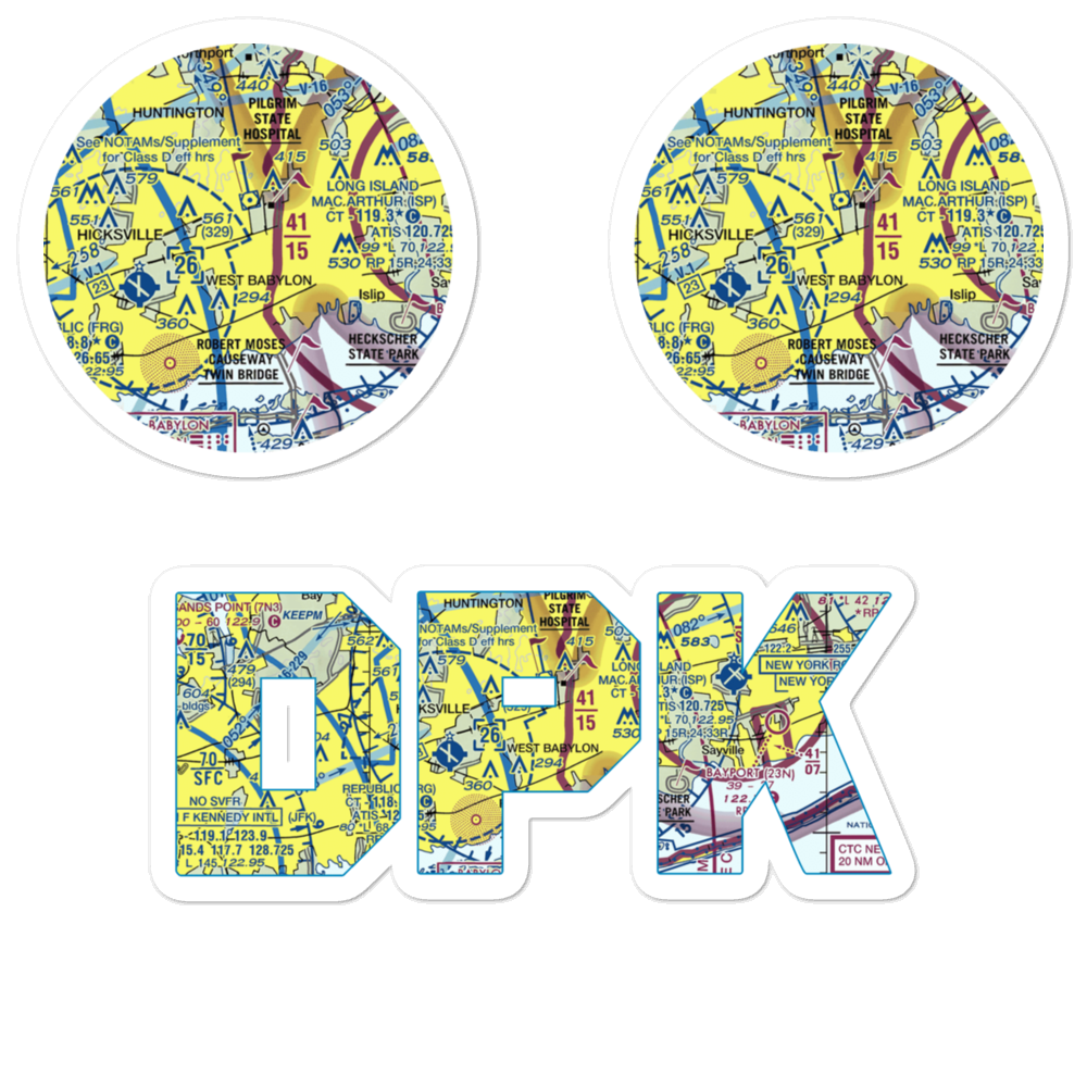 Deer Park Airport (DPK) VFR Sectional Sticker Pack 