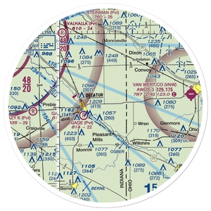 Decatur HI-Way Airfield (DCR) VFR Sectional Sticker (30 mile)