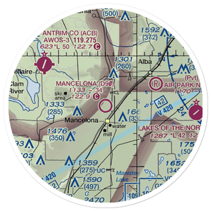 Mancelona Municipal Airport (D90) VFR Sectional Sticker (20 mile)