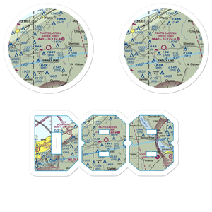 Pratt's Eastern Divide Airport (D88) VFR Sectional Sticker Pack