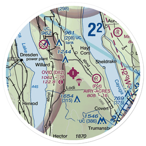 Ovid Airport (D82) VFR Sectional Sticker (20 mile)