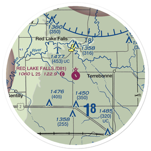 Red Lake Falls Municipal Airport (D81) VFR Sectional Sticker (20 mile)