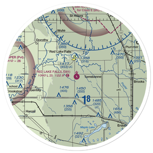Red Lake Falls Municipal Airport (D81) VFR Sectional Sticker (30 mile)