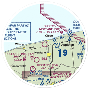 Olcott-Newfane Airport (D80) VFR Sectional Sticker (20 mile)