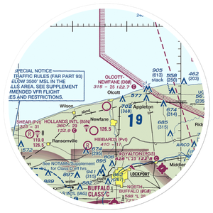 Olcott-Newfane Airport (D80) VFR Sectional Sticker (30 mile)