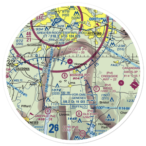 Honeoye Falls Airport (D70) VFR Sectional Sticker (30 mile)