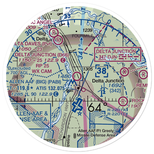 Delta Junction Airport (D66) VFR Sectional Sticker (20 mile)