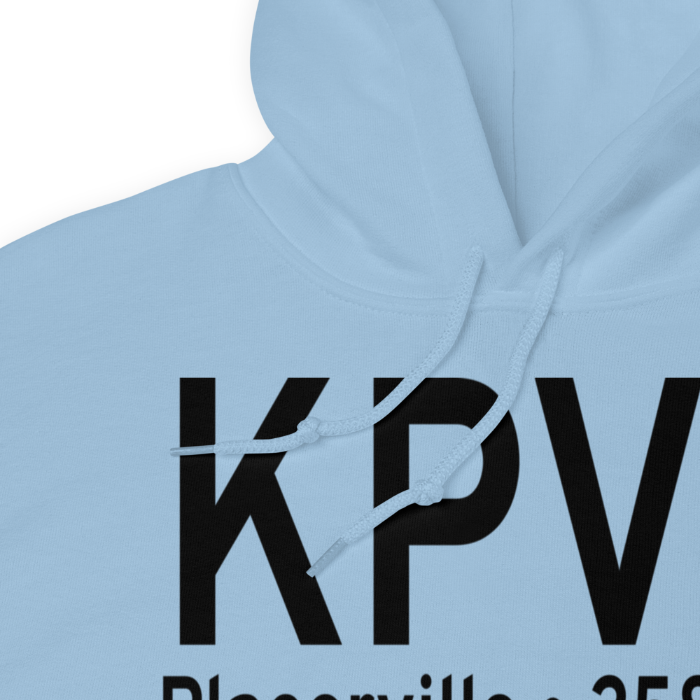 Placerville Airport (KPVF) ICAO Hoodie Sweatshirt 
