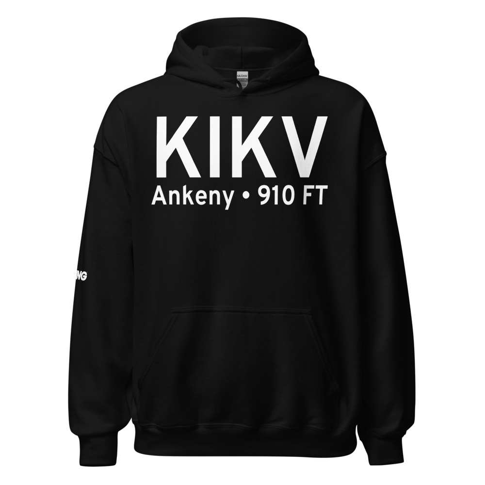 Ankeny Regional Airport (KIKV) ICAO Hoodie Sweatshirt 