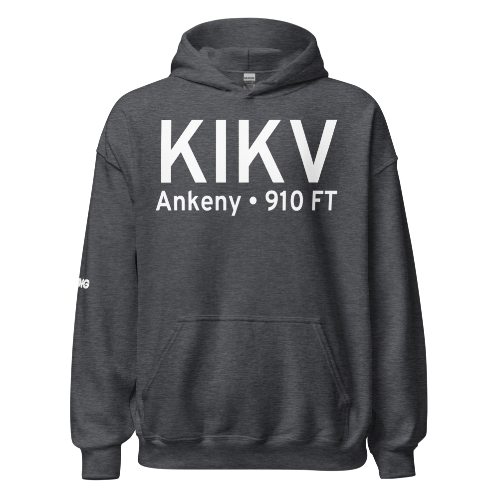 Ankeny Regional Airport (KIKV) ICAO Hoodie Sweatshirt 