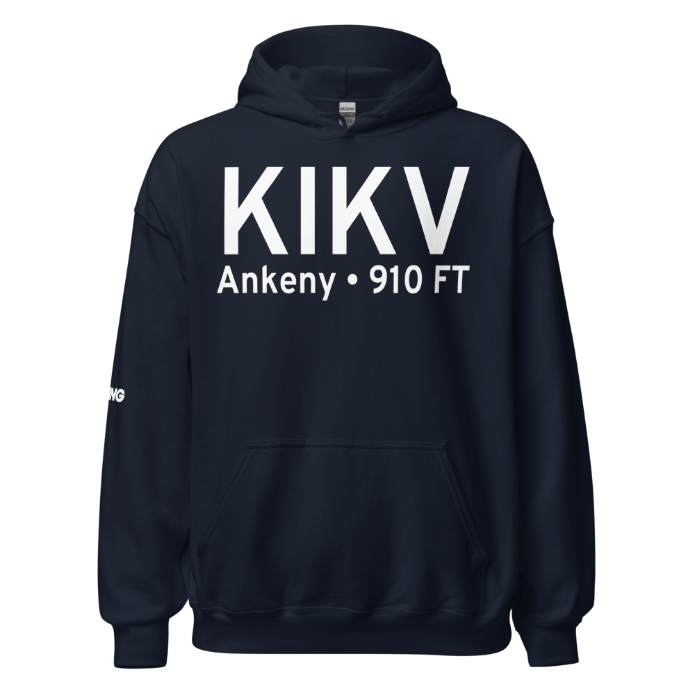 Ankeny Regional Airport (KIKV) ICAO Hoodie Sweatshirt 