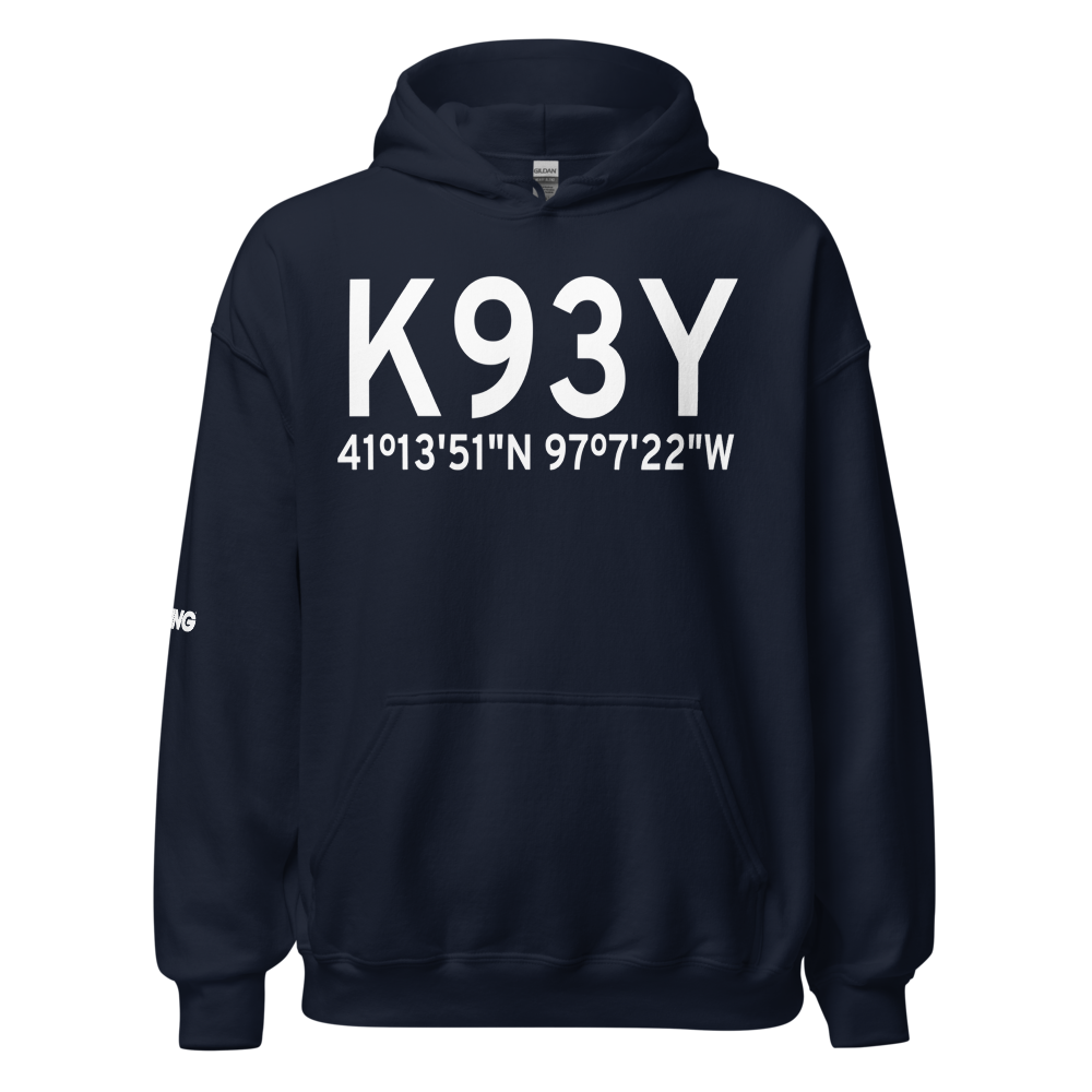 David City Municipal Airport (K93Y) ICAO Hoodie Sweatshirt 