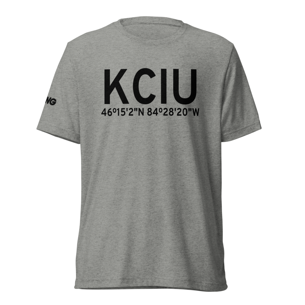 Chippewa County International Airport (KCIU) ICAO Tri-blend T-Shirt 