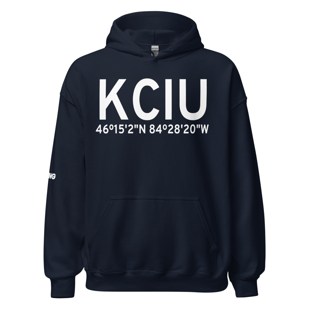 Chippewa County International Airport (KCIU) ICAO Hoodie Sweatshirt 