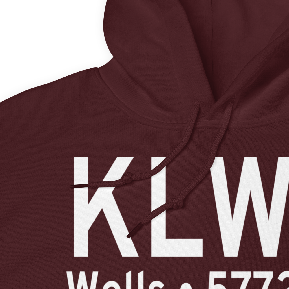 Wells Municipal Airport/Harriet Field (KLWL) ICAO Hoodie Sweatshirt 