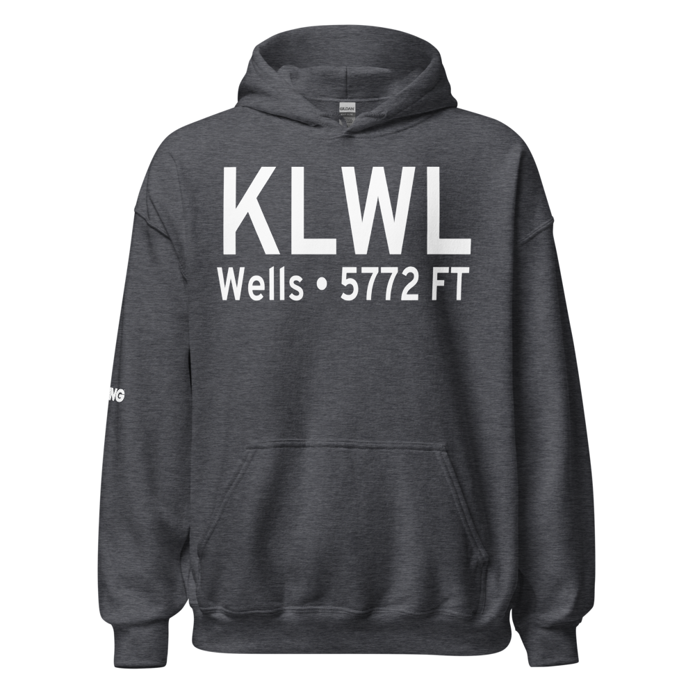Wells Municipal Airport/Harriet Field (KLWL) ICAO Hoodie Sweatshirt 