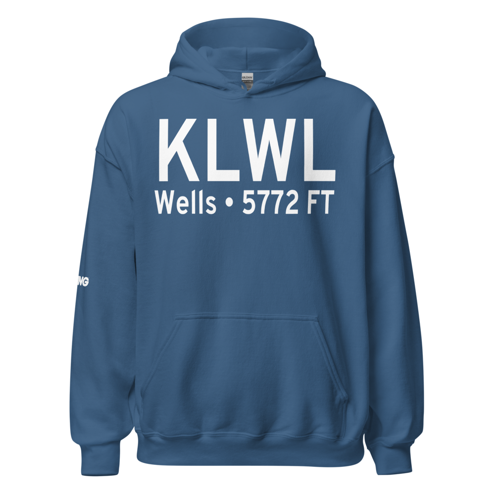 Wells Municipal Airport/Harriet Field (KLWL) ICAO Hoodie Sweatshirt 