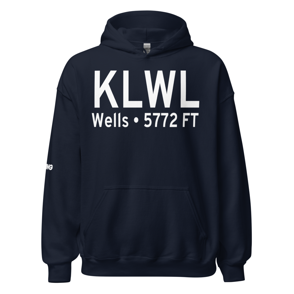 Wells Municipal Airport/Harriet Field (KLWL) ICAO Hoodie Sweatshirt 