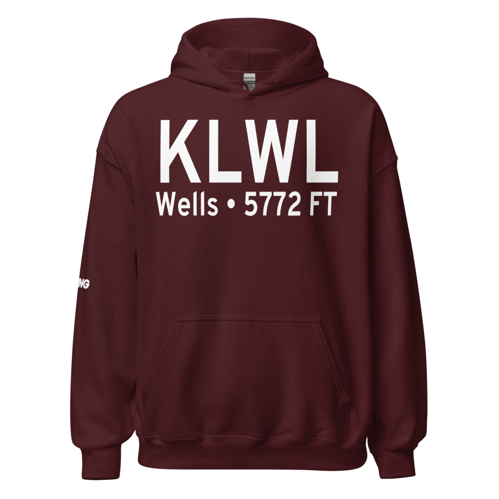 Wells Municipal Airport/Harriet Field (KLWL) ICAO Hoodie Sweatshirt 