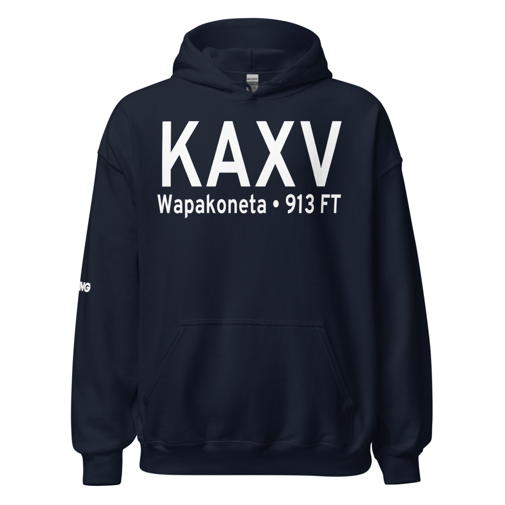 Neil Armstrong Airport (KAXV) ICAO Hoodie Sweatshirt 