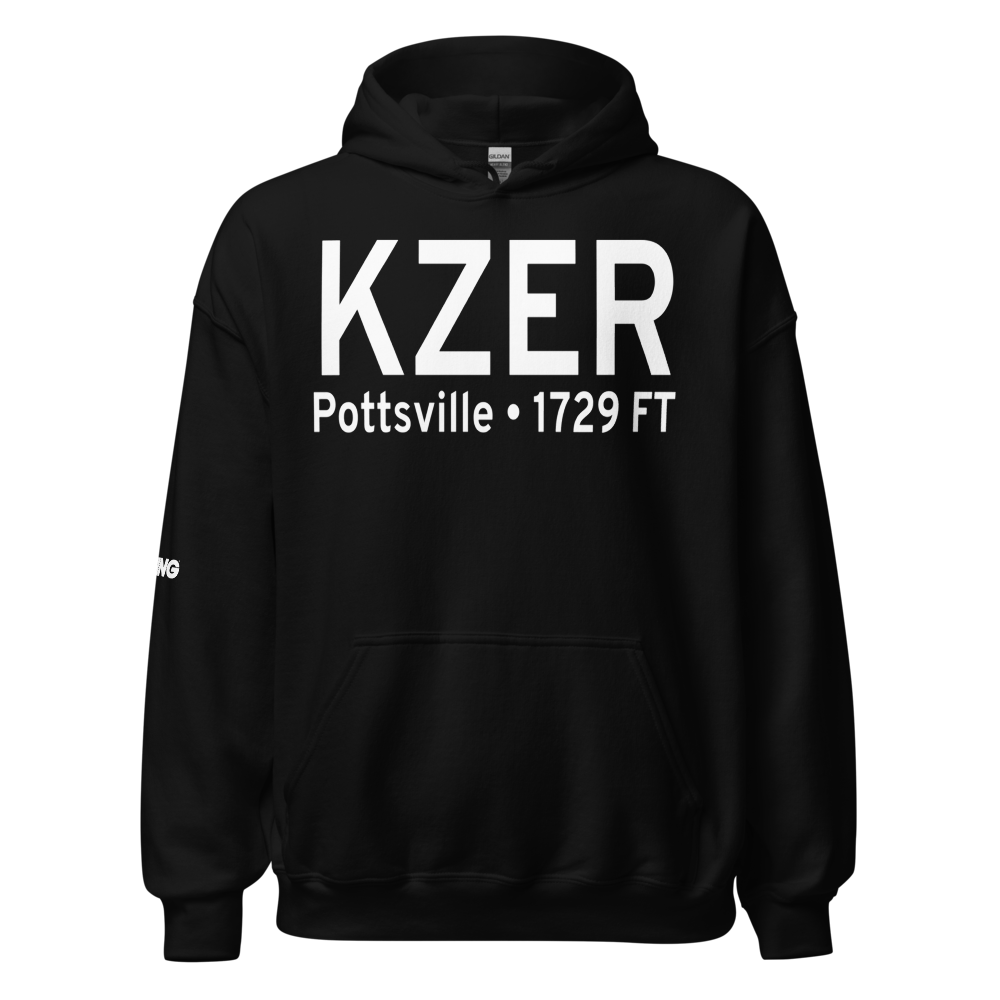 Schuylkill County /Joe Zerbey/ Airport (KZER) ICAO Hoodie Sweatshirt 