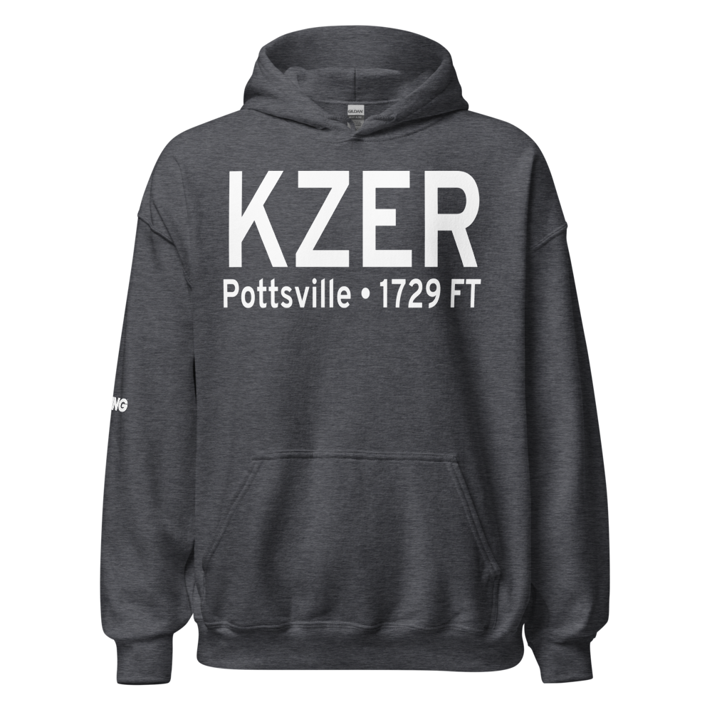 Schuylkill County /Joe Zerbey/ Airport (KZER) ICAO Hoodie Sweatshirt 