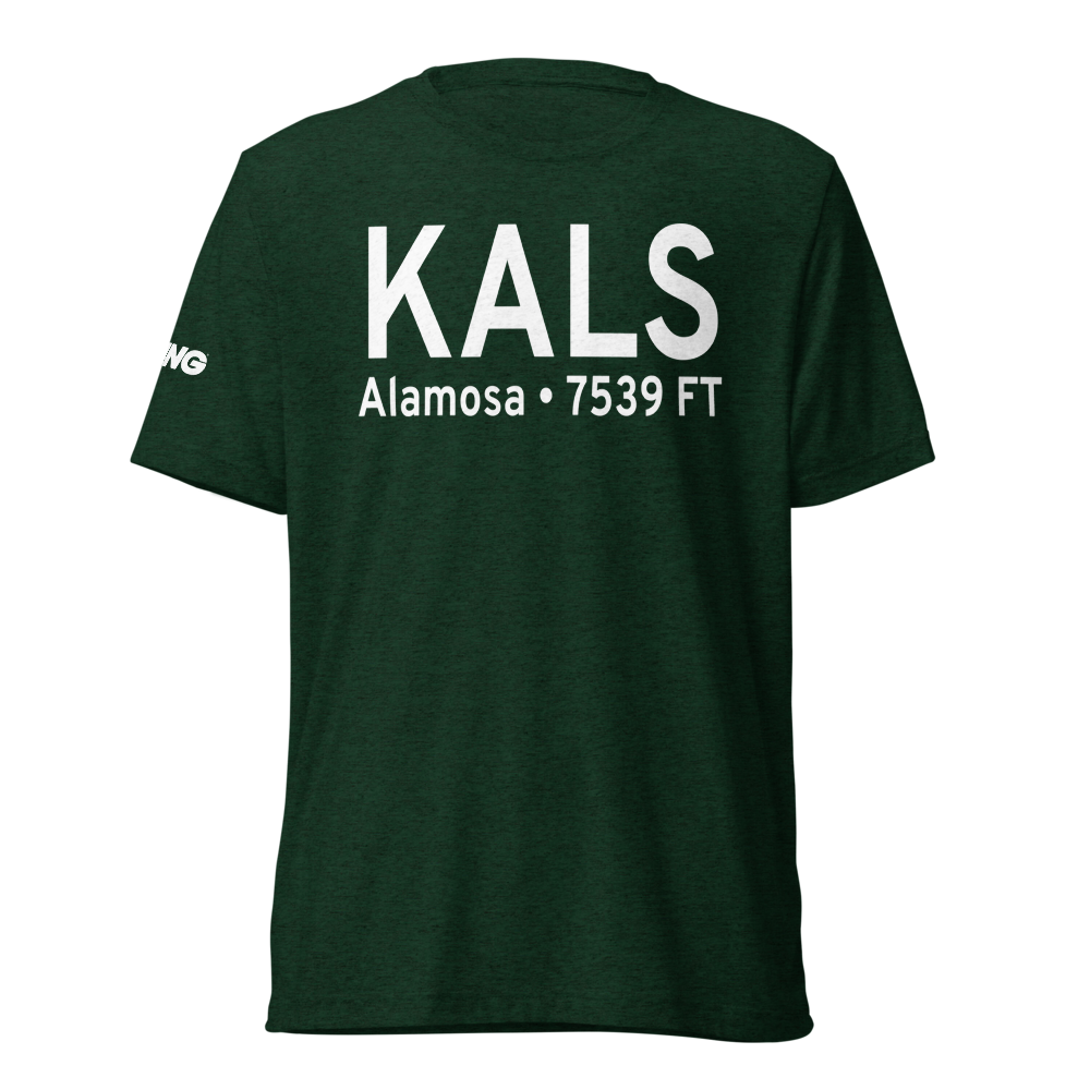 San Luis Valley Regional Bergman Field (KALS) ICAO Tri-blend T-Shirt 