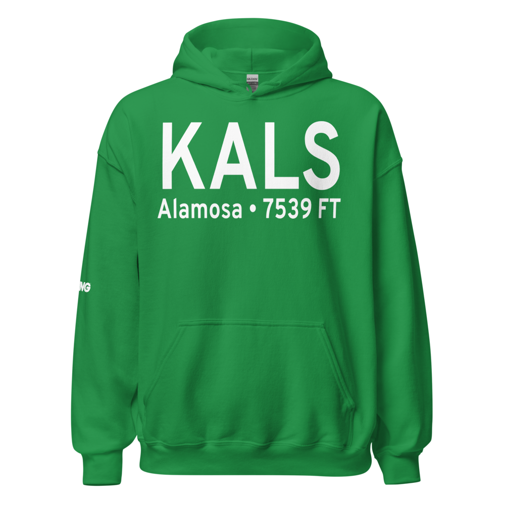 San Luis Valley Regional Bergman Field (KALS) ICAO Hoodie Sweatshirt 