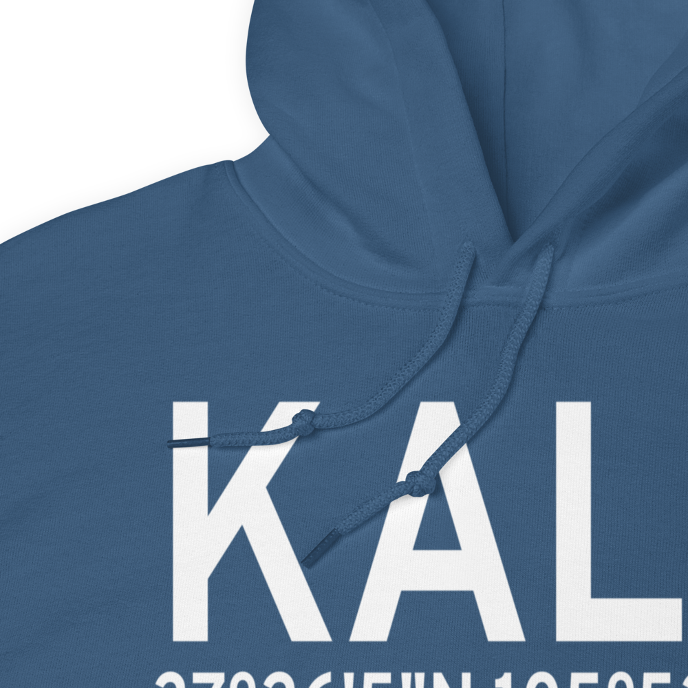 San Luis Valley Regional Bergman Field (KALS) ICAO Hoodie Sweatshirt 