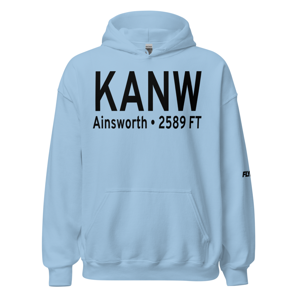 Ainsworth Regional Airport (KANW) ICAO Hoodie Sweatshirt 