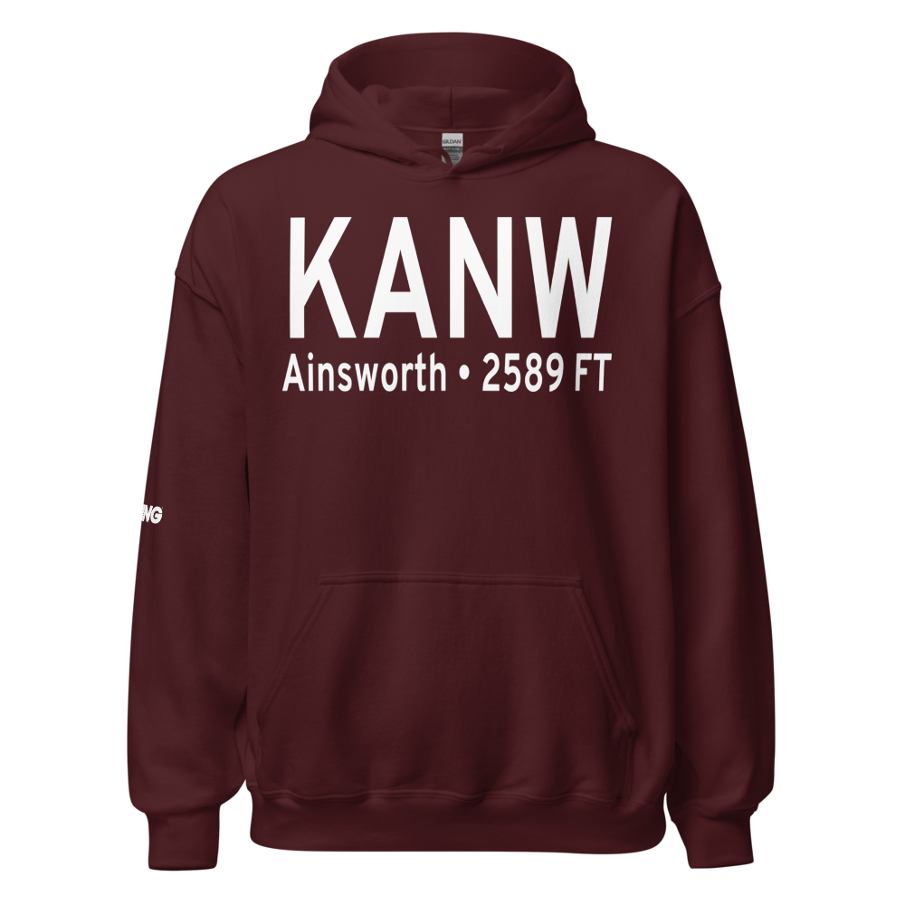 Ainsworth Regional Airport (KANW) ICAO Hoodie Sweatshirt 