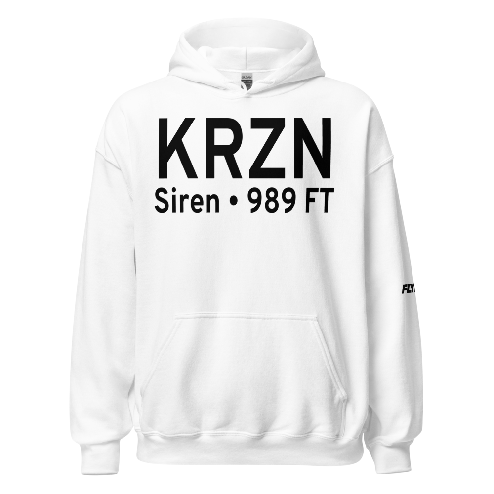 Burnett County Airport (KRZN) ICAO Hoodie Sweatshirt 