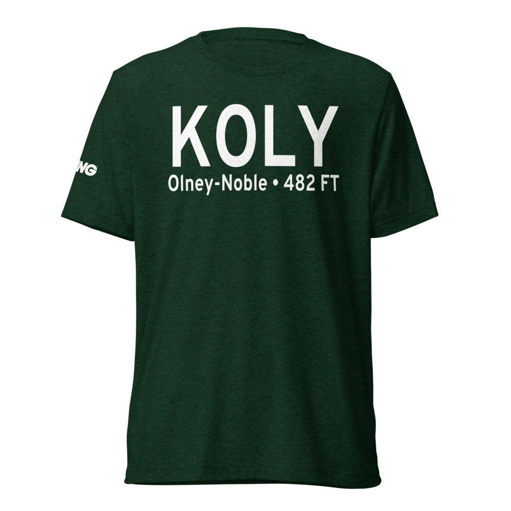 Olney Noble Airport (KOLY) ICAO Tri-blend T-Shirt 