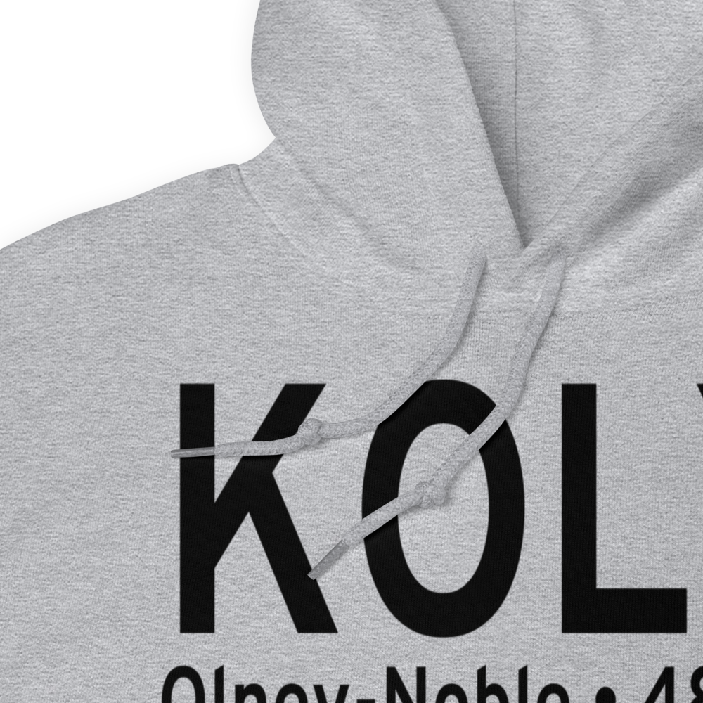 Olney Noble Airport (KOLY) ICAO Hoodie Sweatshirt 