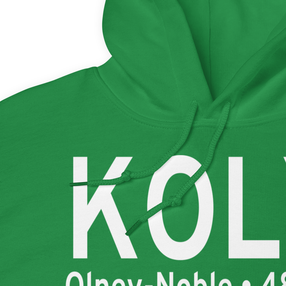 Olney Noble Airport (KOLY) ICAO Hoodie Sweatshirt 