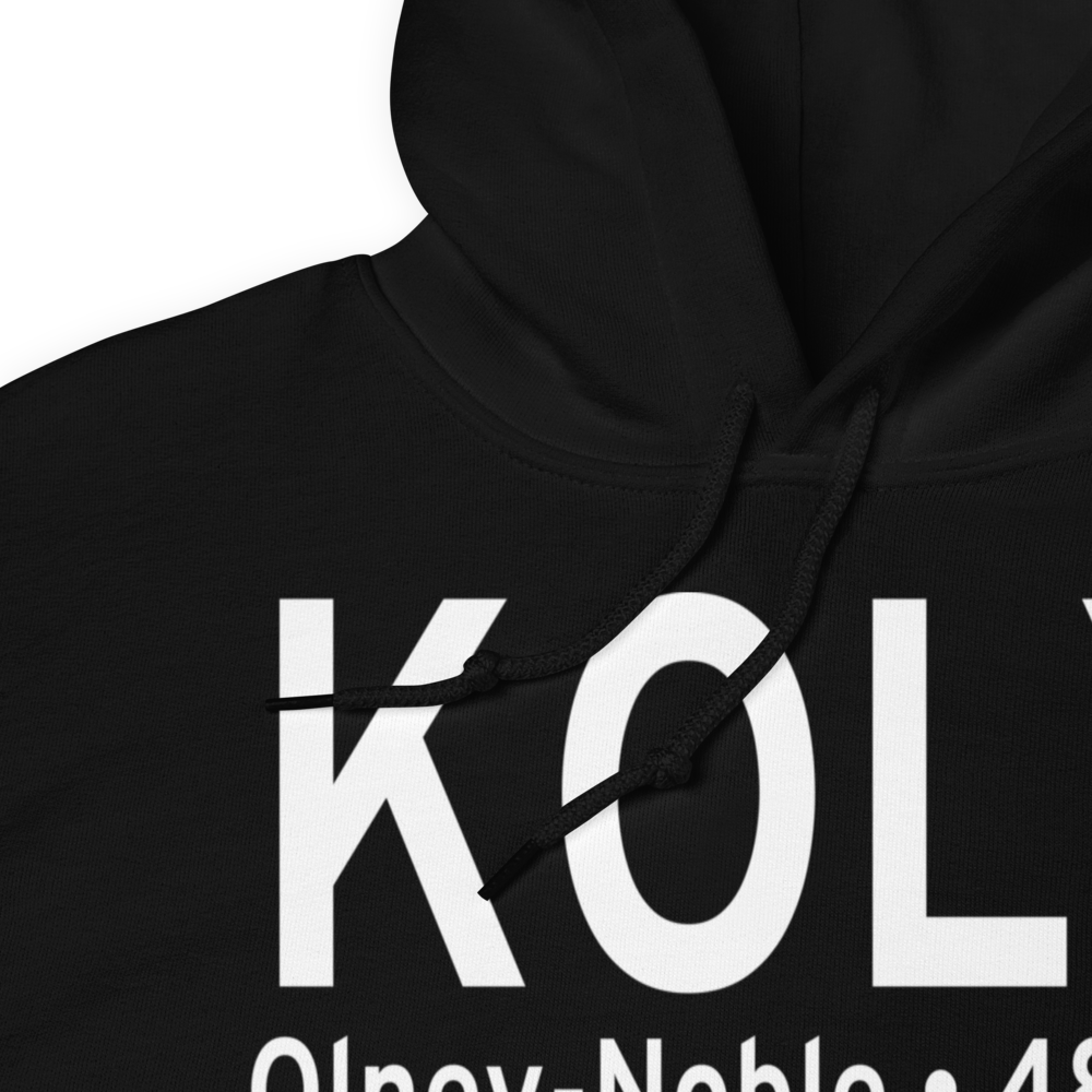 Olney Noble Airport (KOLY) ICAO Hoodie Sweatshirt 