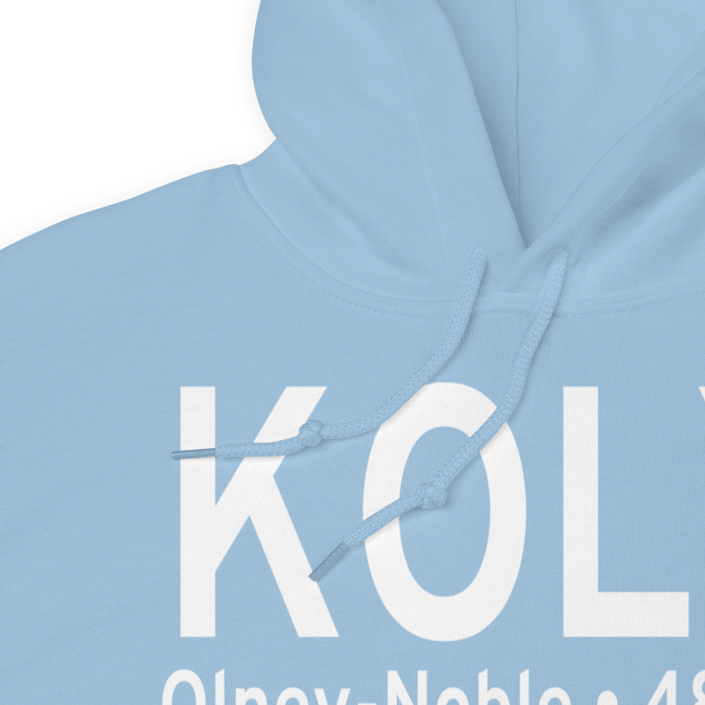 Olney Noble Airport (KOLY) ICAO Hoodie Sweatshirt 
