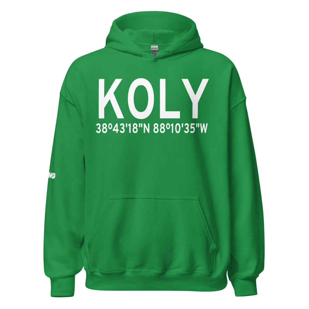 Olney Noble Airport (KOLY) ICAO Hoodie Sweatshirt 